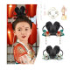 儿童汉服假发一体式 女童新年头饰拜年发型垫发包 古风盘发发髻古装