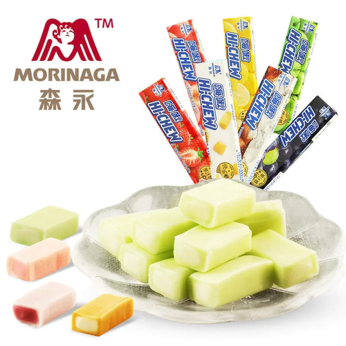 森永嗨啾软糖57g*12条装充气糖果好嚼酸果软糖夹心水果糖休闲零食