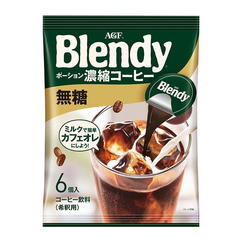 AJINOMOTO/味之素 AGF Blendy 胶囊咖啡液18g*6个 无糖/微糖/焦糖