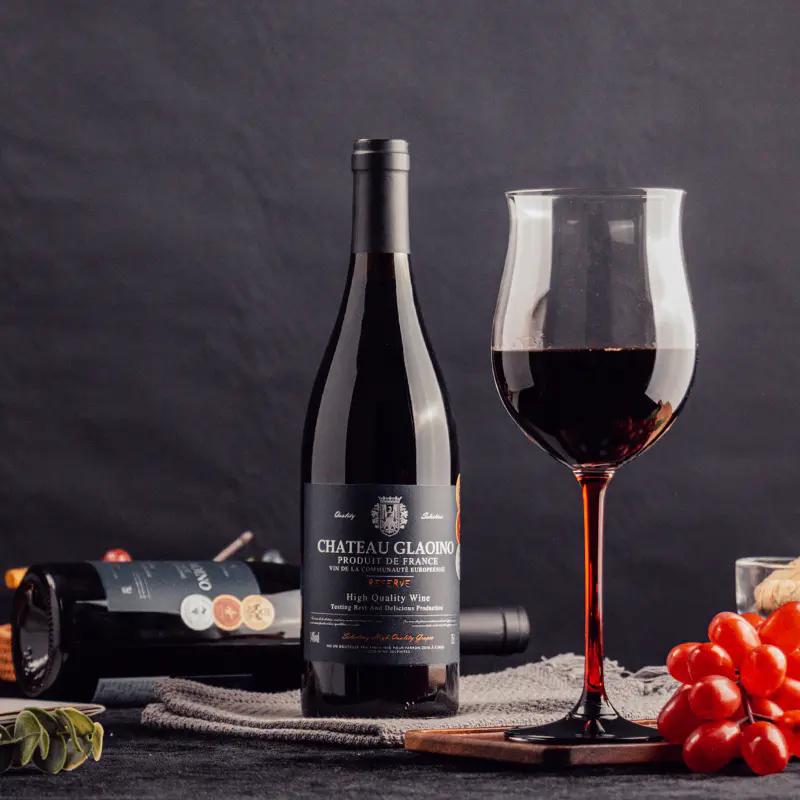 送杯 法国进口 格拉洛城堡珍藏干红葡萄酒750ml商务宴请婚礼酒席