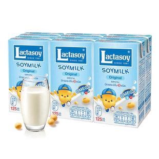 Lactasoy/力大狮泰国进口原味豆奶125ml*6瓶*3组学生早餐营养奶