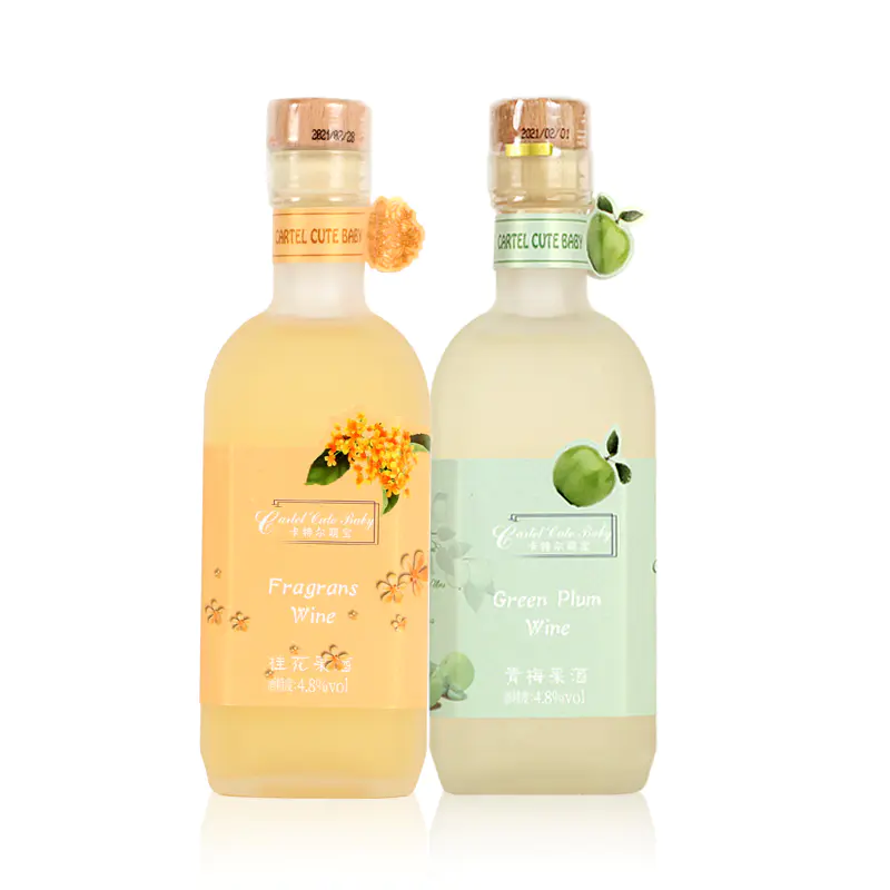 卡特尔高颜值甜酒女士果酒微醺少女气泡酒桂花和青梅组合358ml2支