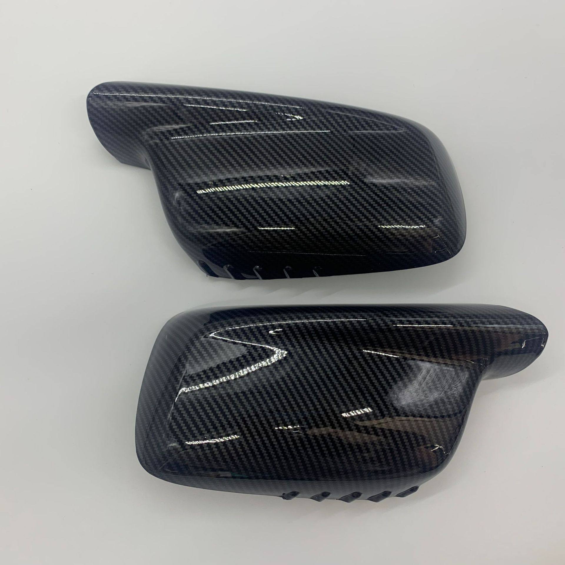 适用宝马E46 E65 E66 E67  01-06碳纤维碳纹水转印倒车镜后视镜壳