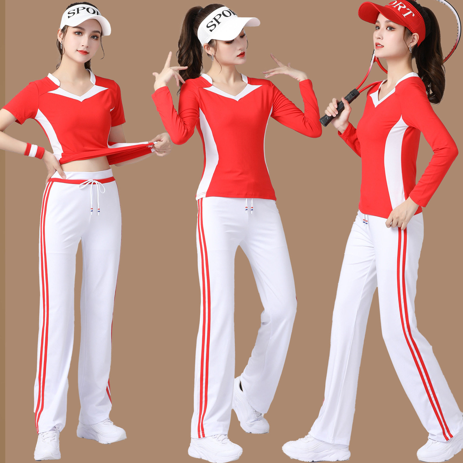 广场舞服装新款套装健身服套装休闲运动舞蹈形体服春夏新款