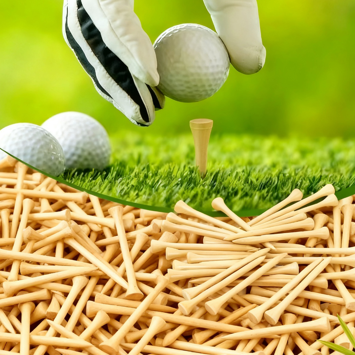 高尔夫TEE高尔夫球钉木竹tee球托木竹T散装原木色球钉子球T包邮