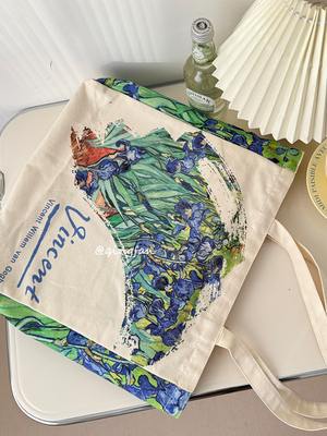 轻帆@梵高鸢尾花油画帆布包上班通勤书包手提单肩包定制广告袋