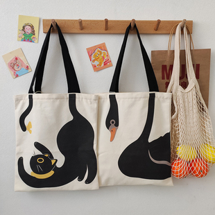 轻帆帆布包女大容量大学上课通勤文艺青年大学生布袋单肩手提袋