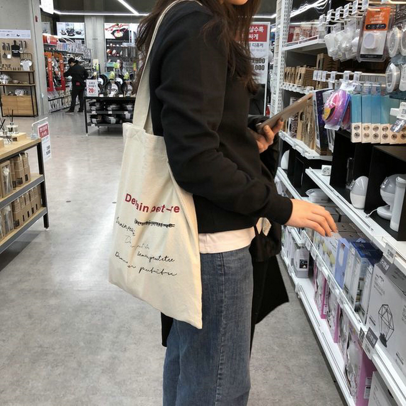 轻帆布包包女包ins风日系原宿文艺单肩手提袋ulzzang女学生书包袋