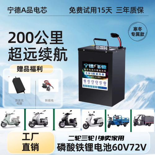 电动车磷酸铁锂电池48V60V72V