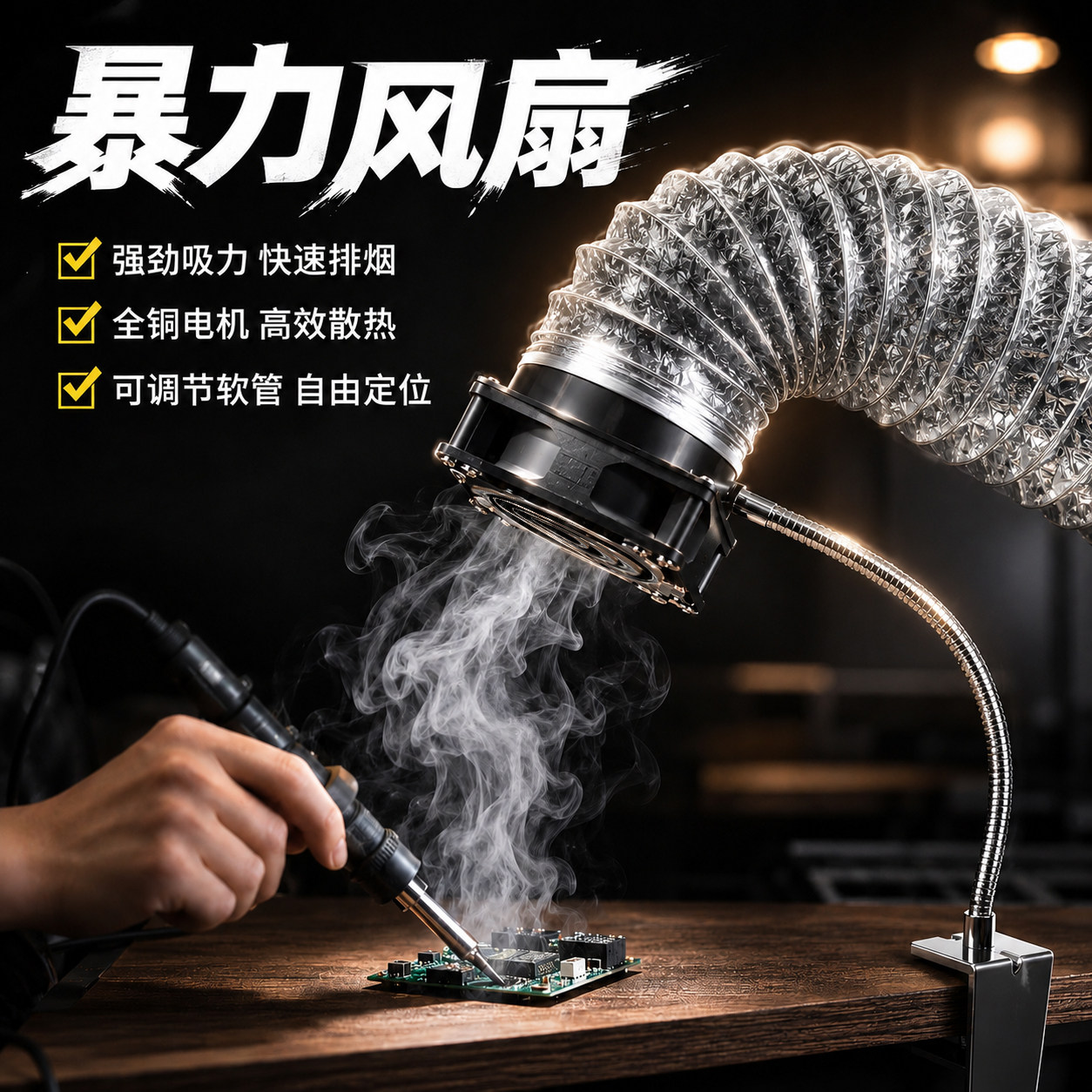大功率强力焊接吸烟器焊锡排烟机图片