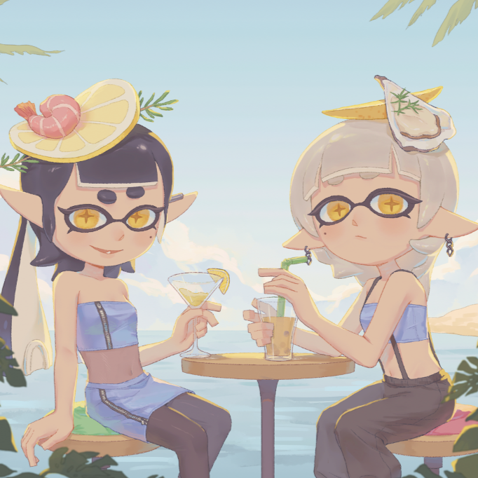 潮色姐妹 色纸 双闪吧唧 splatoon斯普拉遁喷喷同人