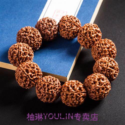 核桃手串金刚菩提子原籽菩提手串菩提子男女佛珠手链678瓣落地红