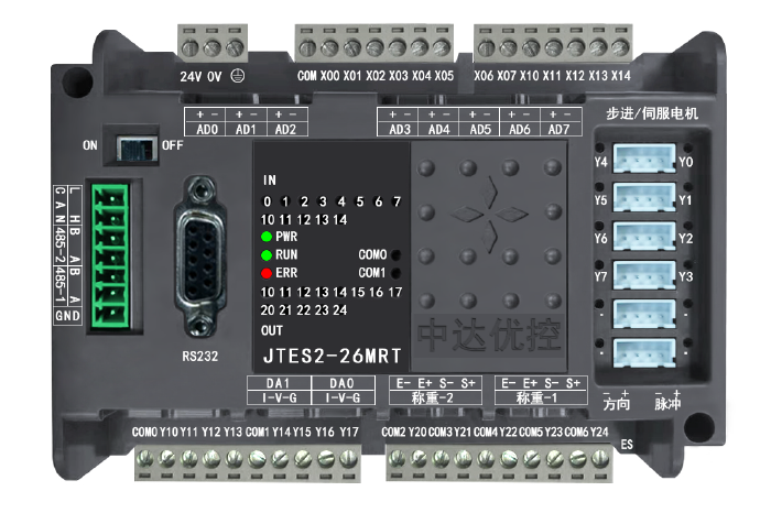 国产PLC工控板兼容ES2 中达优控单板 带8轴/模拟量/温度/485