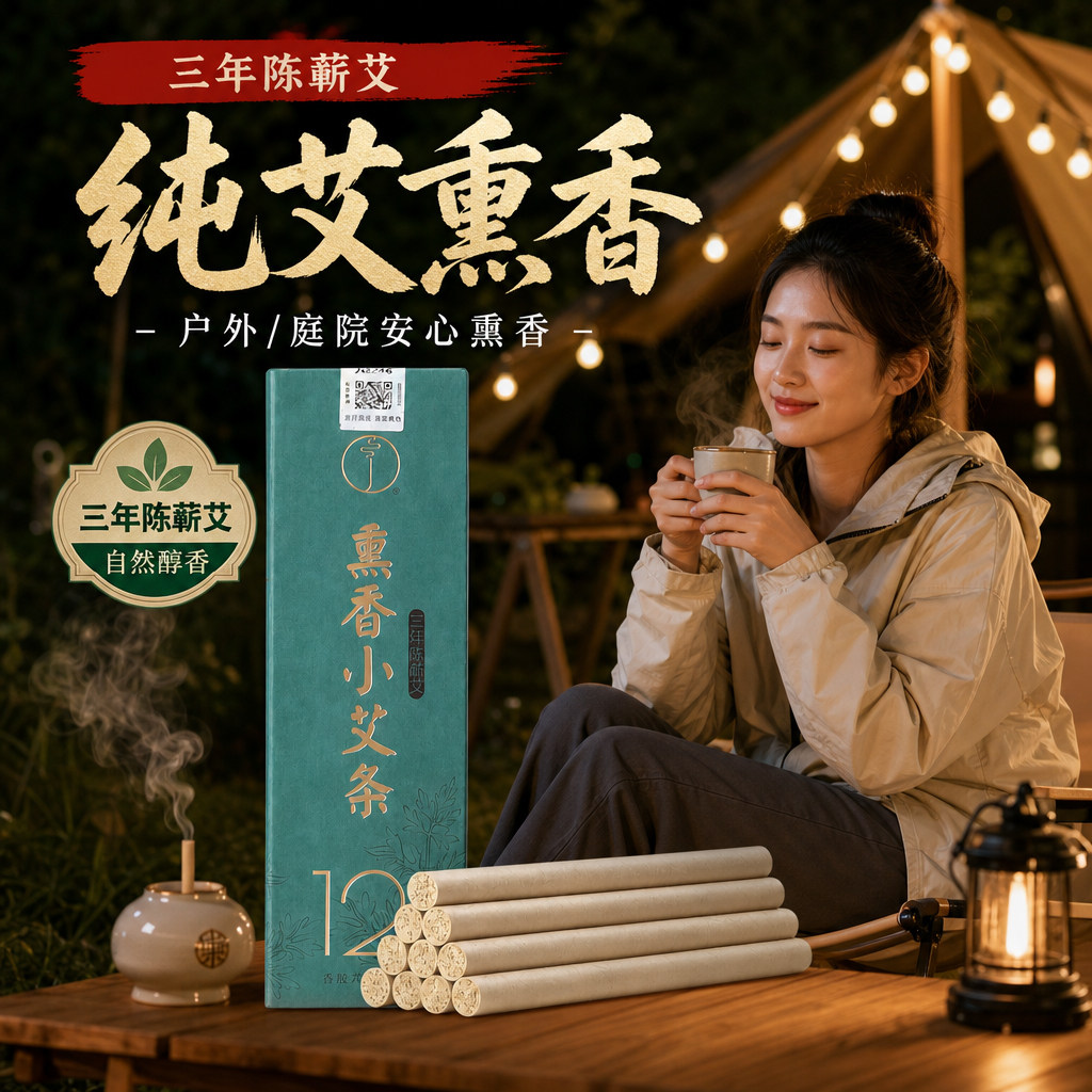 【艾草熏香】纯艾叶条艾草熏香棒图片