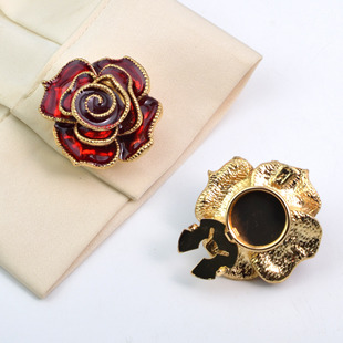 button cover 合金玫瑰水钻衬衣袖扣纽扣盖花朵领扣钻饰扣纽扣套