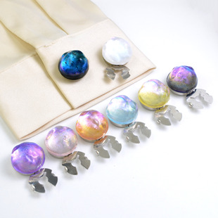 button 扣纽扣盖领扣钻饰扣纽扣套 cover彩色星空幻彩水波纹衬衣袖