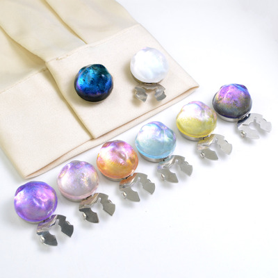 button cover彩色星空幻彩水波纹衬衣袖扣纽扣盖领扣钻饰扣纽扣套