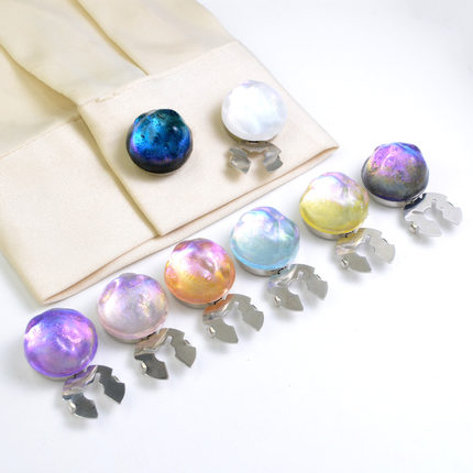 button cover彩色星空幻彩水波纹衬衣袖扣纽扣盖领扣钻饰扣纽扣套