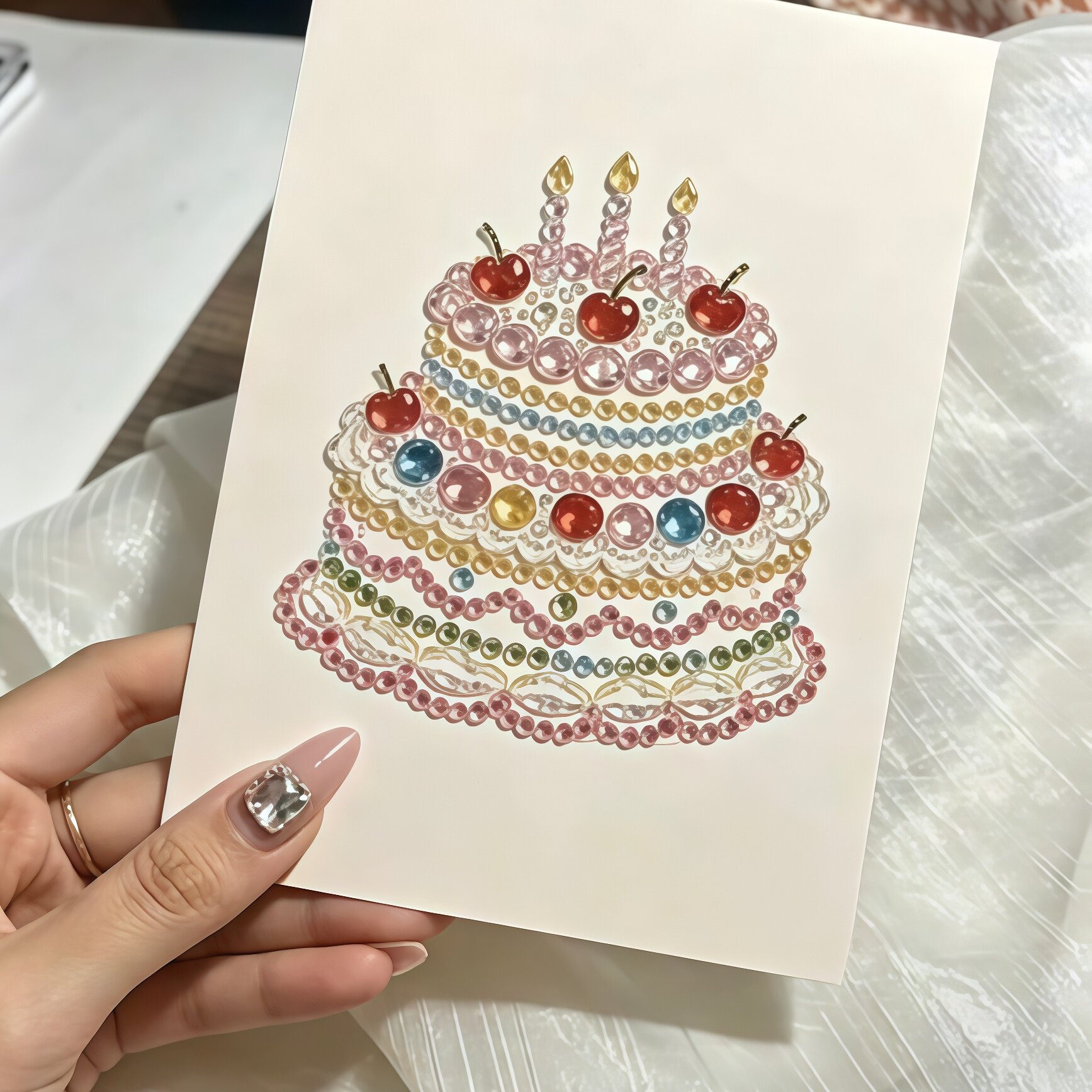 彩色钻石贴纸diy手作立体拼贴画创意水晶宝石贴画爆闪水钻装饰贴