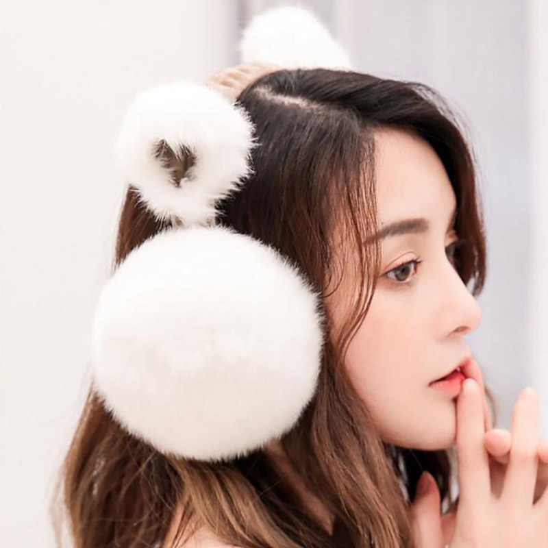 韩版可折叠耳套保暖女秋冬季可爱耳罩仿兔毛保暖耳包男女耳捂耳暖