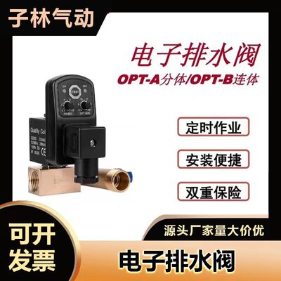 电子排水阀空压机储气罐冷干机RDP-A-B定时自动放水电磁阀AC220V