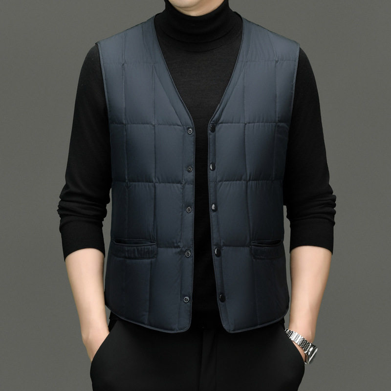 保暖羽绒马甲男款v领秋冬季新款内穿保暖爸爸白鸭绒背心中年男t,男装,羽绒马甲,淘宝优惠券,粉丝福利购,淘宝优惠卷