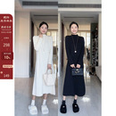 打底长裙子 直筒宽松半高领毛衣针织连衣裙女秋冬新款 郭九九呢