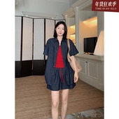 年终清仓 夏季 售完不补 棉质气质简约显瘦短袖 衬衫 新款 百搭背