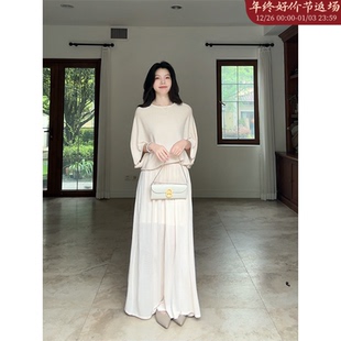 郭九九呢 宽松飘逸半身裙半裙 气质慵懒感简约宽松显瘦上衣新款