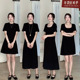 正肩显瘦百搭宽松直筒T恤连衣裙女夏季 郭九九呢 气质小黑裙子