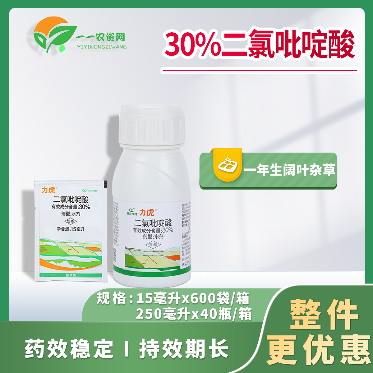 力虎二氯吡啶酸油菜小麦玉米阔叶 苣买菜稻槎菜刺儿菜 除草剂