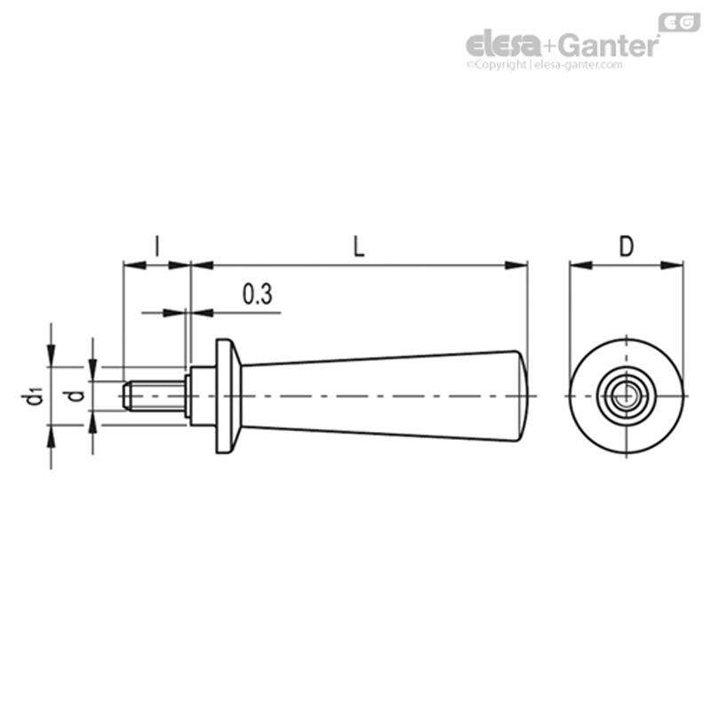 ElesaGanter伊莉莎冈特I.167p锥形手柄热固性塑料