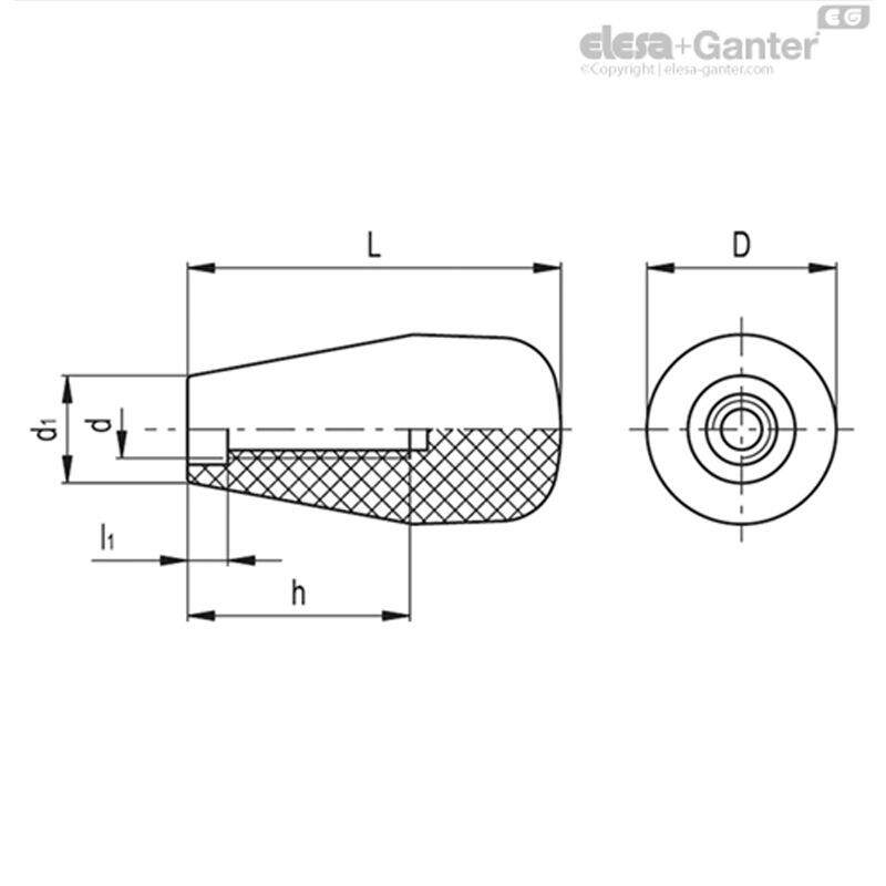 ElesaGanter伊莉莎冈特I.149锥形手柄热固性塑料