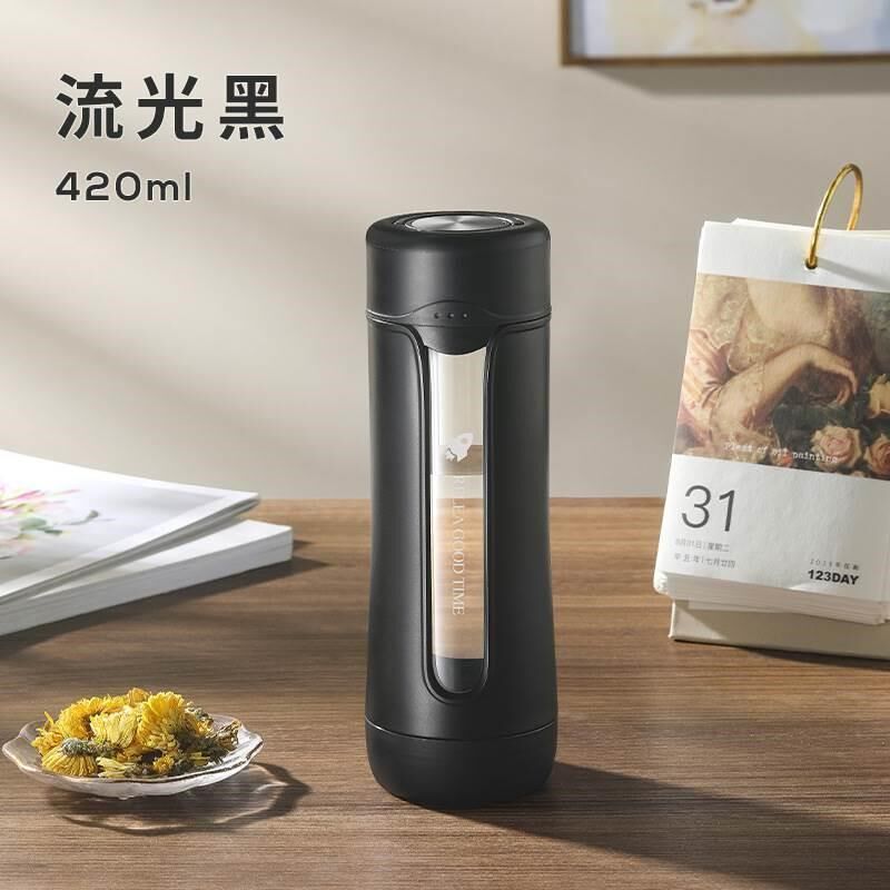 物生物防摔玻璃杯便携男女双层车载隔热简约Q过滤办公创意水杯子