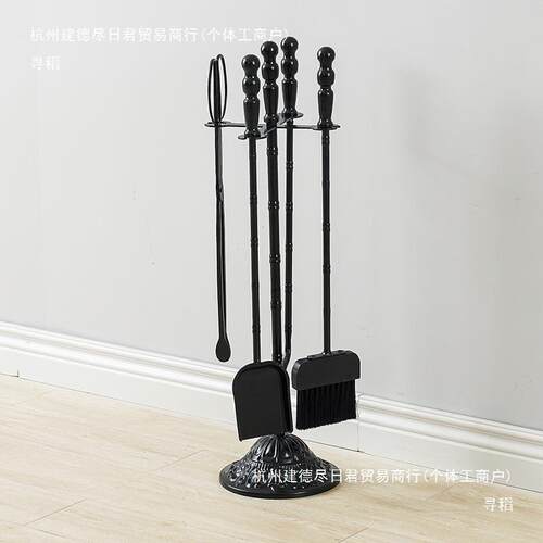 火炉壁炉工具铲子火钩火钳刷子铁艺烤炉用具四件套
