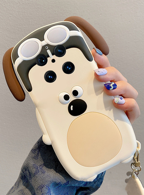 适用华为mate70手机壳mete60pro+卡通50立体40rs保时捷30白色30epro掌门狗20x带挂件10pro可爱9趣味50e十呆萌