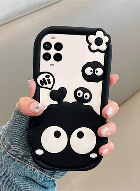 卡通黑色煤球适用华为nova14ultra手机壳nove13pro立体12活力版趣味11se爱心10z花朵9por创意8可爱7i硅胶6女5