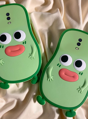 适用oppok1手机壳r15x卡通r17pro立体r15绿色r11s牛油果r11可爱r9s趣味r9plus呆萌k1表情oppo硅胶por软壳新款