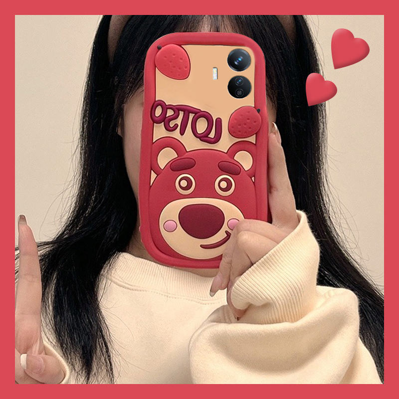 手机壳硅胶卡通呆萌草莓熊