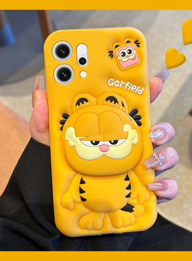 适用opporeno14手机壳reno13pro+卡通reon12立体11加菲猫10支架9带挂绳8挂链7se可爱6趣味5硅胶4十oppo软壳女