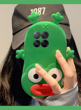 适用小米15spro手机壳15ultra绿色14青蛙13x立体12s卡通11香肠嘴10趣味9搞怪8丑萌civi4硅胶mix4软壳mi手机套