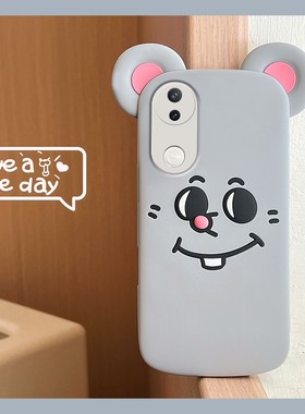 适用vivos20pro手机壳s19卡通s18e立体s17耳朵s16带s15挂绳s12挂链s10灰色s9老鼠s7趣味s6硅胶vivo软壳网红女