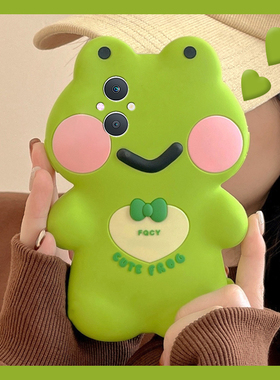 绿色蝴蝶结青蛙适用oppoa6pro手机壳a6max卡通a6gt可爱a6i立体a58x创意a93s个性a5por趣味a72a32a97硅胶a95女