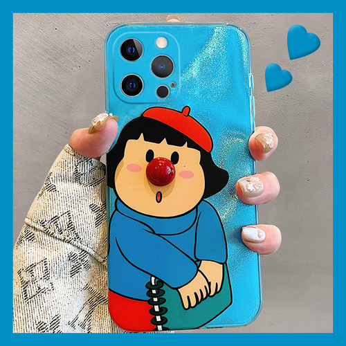 手机壳硅胶锡纸纹卡通动漫胖虎妹妹立体鼻子