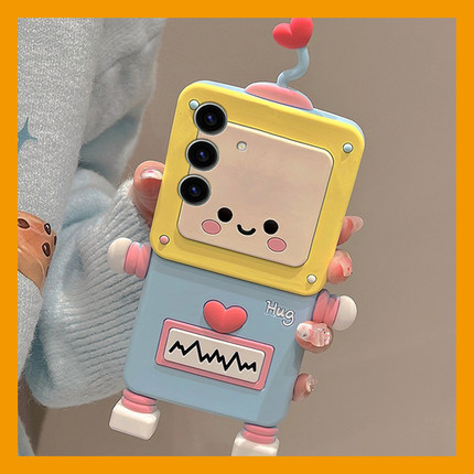 适用三星s25+手机壳s25edge卡通note20立体s24plus机器人s23爱心s22可爱s21趣味s20fe超萌s10创意十硅胶软壳p