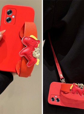 马上有钱适用小米红米note15r手机壳noto14pro+新年13por红色12turbo皮质11t小马10手腕带9可8斜挎7十redmi女