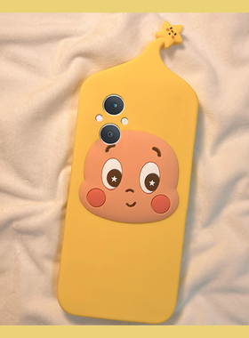 呆萌腮红星星人适用oppoa97手机壳a96立体a95可爱a93s黄色a92趣味a56卡通a55硅胶a58x软壳a57/a53/a11x/a9/a7