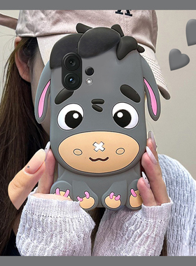 灰色小毛驴适用vivos30promini手机壳s20pro卡通s19立体s15可爱s16呆萌s12创意s10趣味s18硅胶s17软壳vivo女p