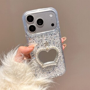 亮片爱心皇冠镜子适用oppofindx9plus手机壳findx8s+卡通x7ultra小熊k12x滴胶v60pro水钻neo7镜面v60s十0pp0