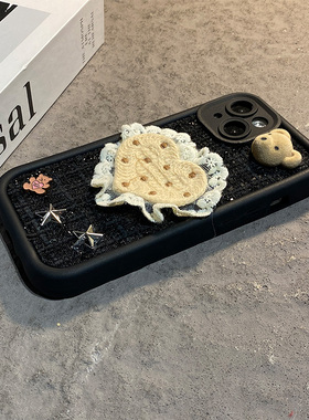 绒布爱心小熊适用小米红米note15pro+手机壳noto14卡通13por立体12turbo带11t挂绳10星星9秋冬8小香风redmi女